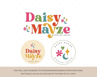 Logo butiku | Projekt logo retro | Projekt logo tęczy | Projekt logo groovy | Logo tekstowe | Logo nowoczesne | Branding kosmetyczny