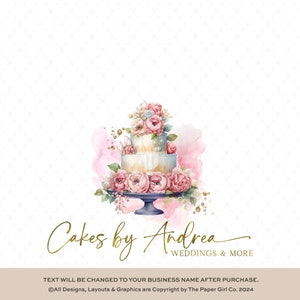 Baking Logo | Wedding Cake Logo | Bakers Logo | Watercolor Cake Logo | Sweets Logo | Bakers Logo | Baking Branding Kit | Branding Package