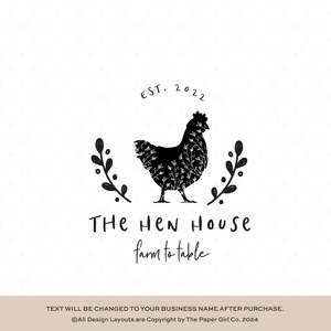 Farm Logo | Chicken Custom Stamp | Fresh Eggs | Custom Logo | Custom Egg Carton Stamp | Logo Design | Hen Logo | Chicken Logo