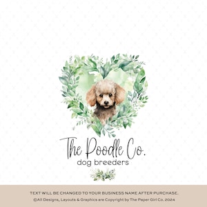 Dog Logo | Editable Logo | Puppy Logo | Logo For Groomers | Pet Grooming Logo | Pet Boutique Logo | Poodle Dog Logo Design