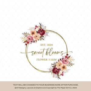 Floral Logo | Branding Kit | Custom Logo Design | Leaf Logo | Business Logo | Initials Logo | Wedding Planner Logo | Beauty Logo