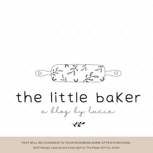 Nudelholz Logo | Bäckerei Logo Design | Cupcake-Logo | Benutzerdefiniertes Logo Design |Modern Logo | Schwarz und weiß Logo | Grafikdesign