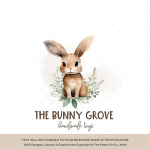 Premade Bunny Logo | Watercolor Logo | Rabbit Logo Design | Hare Logo | Animal Logo | Farm Logo | Woodland Logo | Branding Kit