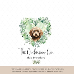 Ontwerp van hondenlogo | Veterinair logo | Bedrijfslogo | Hondenuitlaatlogo | Hondenverzorgingslogo | Cockapoo Dog-logo | Vooraf gemaakt logo-ontwerp