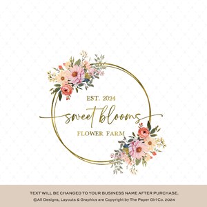 Premade Logo | Nature Logo | Custom Logo Design | Feminine Logo | Business Logo | Flowers Logo | Logo Branding | Boutique Logo