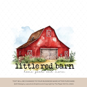 Red Barn Logo | Premade Logo Design | Farmhouse Logo | Family Farm Logo | Home Logo | Custom Logo Design | Vintage Logo | Farm Logo Design