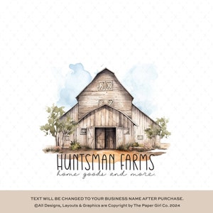 Bauernhof Logo | Boutique Logo | Red Barn Logo | Premium Branding Paket | Cottage Haus Logo | Individuelles Logo Design | Visitenkarte