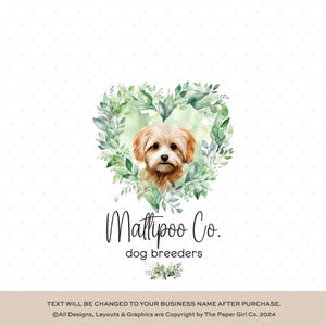 Aangepast logo | Vooraf gemaakt logo | Maltipoo-logo-ontwerp | Veterinair logo | Hondenlogo | Pootlogo | Dierenoppas-logo | Huisdier verzorging logo