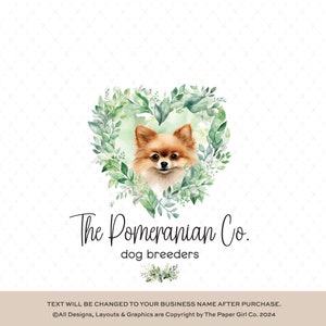 Hondenlogo | Logo voor huisdierverzorging | Vooraf gemaakt logo | Puppy-logo | Dierenlogo | Pootlogo | Dierensalon-logo | Pomerian hondenlogo | Dierenborduurwerk