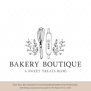 Bakery Logo | Baking Branding Kit | Simple Logo | Premade Logo | Farmhouse Logo | Cake Logo | Bakers Logo | Kitchen Logo | Branding Package