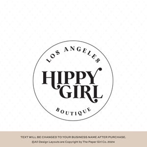 Logo Boho | Logo moderne | logo vintage | Logo texte | Logo vintage rétro | Logo noir et blanc | Logo rétro | Image de marque personnalisée