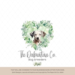 Huisdier-logo | Dalmatische hondlogo | Fotografie-logo | Dierenartslogo | Aangepast logo | Veterinair logo | Pootlogo | Bewerkbaar logo