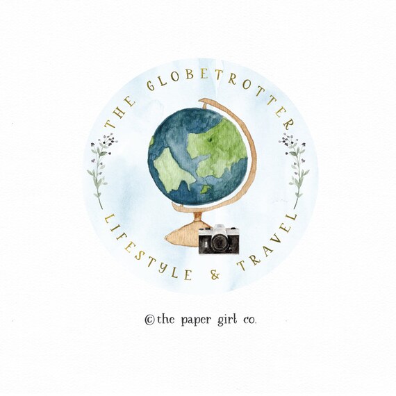 World Globe Logo Travel Logo Travel Agent Logo Travel Etsy