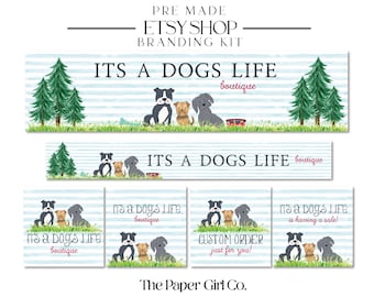 Dog Etsy Branding Kit, Etsy Shop Set, Pet Etsy Shop Set, Etsy Cover Photo, Branding Package, Etsy Banner Set, Animal Etsy Set
