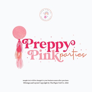 Logo a palloncino, Logo retrò, Logo del partito, Logo della boutique, Logo Boho, Logo moderno, Logo tipografico, Timbro logo, Logo preconfezionato, Pacchetto branding
