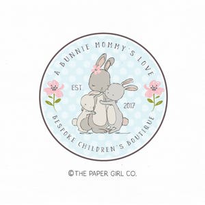 bunny logo, rabbit logo, animal logo, premade logo, children's logo, baby boutique logo, logo design, branding package