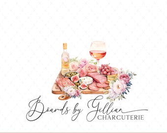 Charcuterie Logo | Herb Logo | Chef Logo | Premade Logo | Party Logo | Charcuterie Boards | Grill Gift | Custom Cutting Board