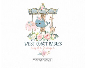 Carousel Animal Premade Logo, Children's Boutique Photography Logo