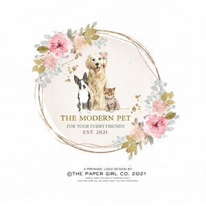 Logo pour animaux de compagnie, conception de logo de chien, logo de dressage de chiens, logo de chat, logo animal, logo d’animalerie, logo de boutique d’animaux de compagnie, kit de marque, logo de photographie