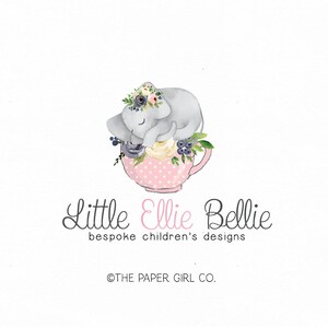 diseño de logotipo de elefante logotipo de boutique de bebé logotipo de boutique infantil logotipo prefabricado diseño de logotipo de fiesta diseño de logotipo de planificador de eventos diseño de logotipo de fotografía
