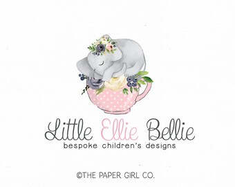 Elephant Logo Design, Baby Boutique Logo (Premade)