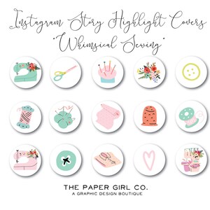 sewing instagram highlight icons, 15 instagram story covers, instagram highlight icons, instagram icons, instagram highlights, templates