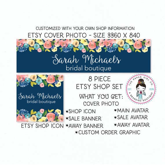 Etsy Shop Set Floral Etsy Set Premade Etsy Set Boutique Etsy Etsy