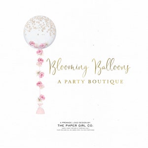 logo del palloncino, logo dello stilista della festa, logo del negozio di palloncini, logo prefabbricato, logo del partito, logo dell'organizzatore di eventi, logo predefinito, logo dei coriandoli, branding