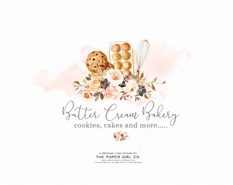 Cookie Whisk Premade Bakery Logo Design