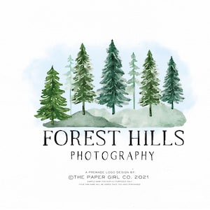 LOGO PINE TREE, logo della foresta, logo dei boschi, logo dell'albero, logo della natura, logo prefabbricato, logo della fotografia, logo della cabina, logo del resort, logo del kit di branding