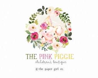 Premade Pig Logo Design, Farm Branding Kit