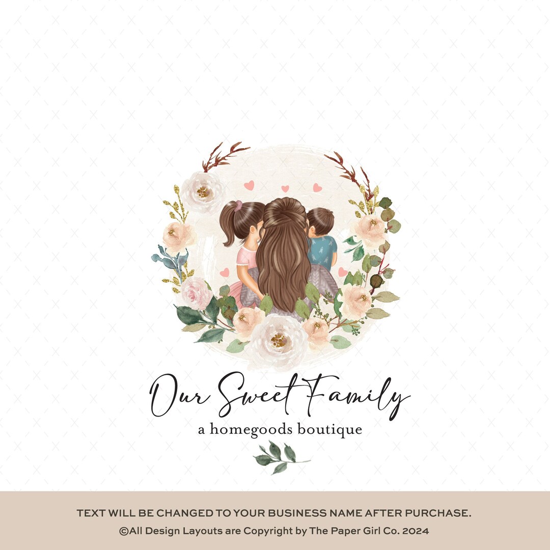 Family Logo Design Children Logo Mom Logo Design Custom Family Logo ...