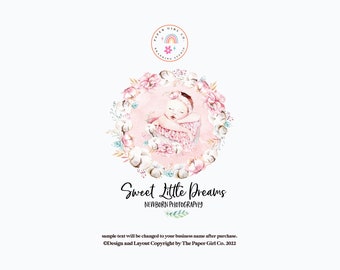Newborn Photography Logo, Premade Baby Branding Package