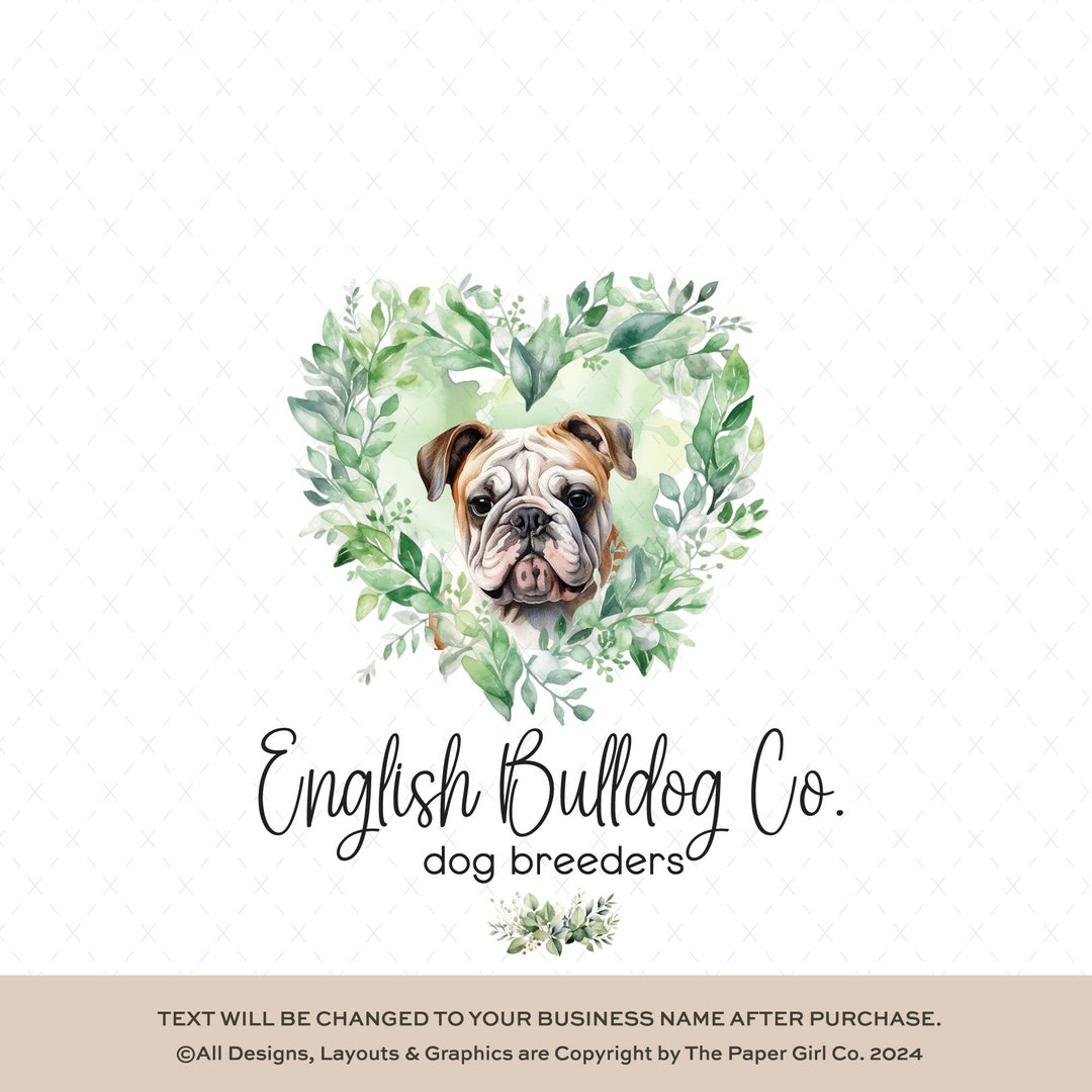 Custom Logo Pet Logo English Bulldog Logo Logo for Groomers