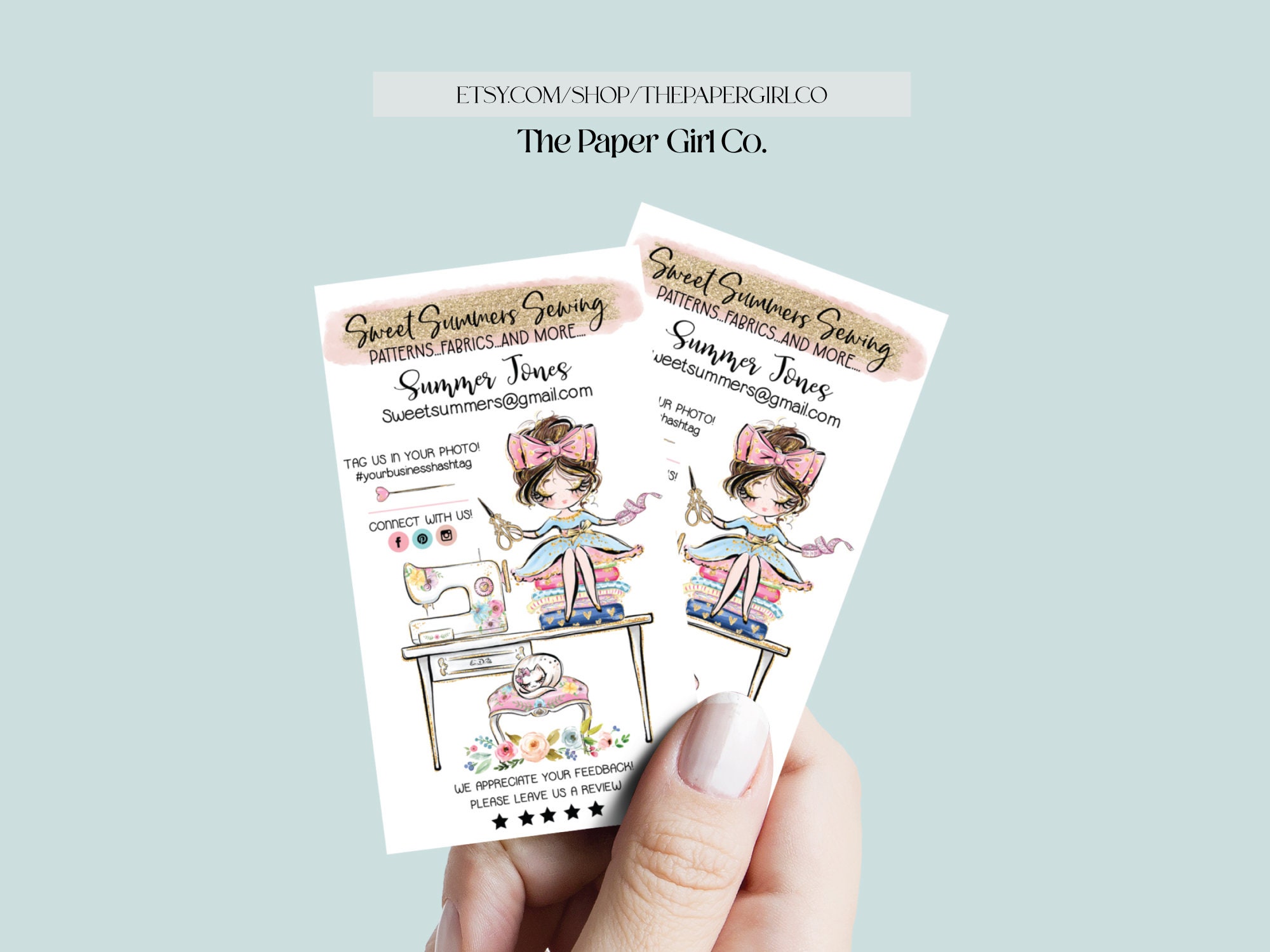 Sewing Shop Business Card Seamstress Business Card Business - Etsy