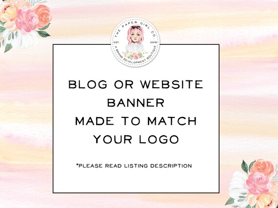 Blogger Banner Blog Banner Website Header Web Banner You Tube Etsy