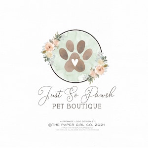 Dog Paw Logo, Dog Logo Design, Dog Training Logo, Pet Logo, Animal Logo, Modern Logo Design, Branding Kit, Photography Logo