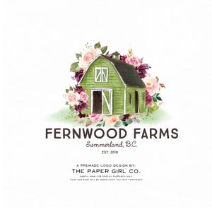barn logo, farm logo, farmhouse logo, cottage logo, floral logo, rustic logo, premade logo, home decor logo, boutique logo, pre made logo