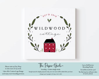 Premade Cottagecore Logo, Rustic Farmhouse, Modern Nature Branding Kit