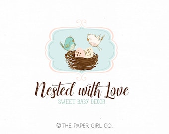 Nest Bird Premade Logo, Doula Photography Branding