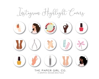Manicure Pedicure Instagram Highlight Icons – Beauty Blog Branding (Digital Download)