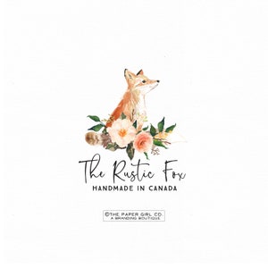 Design logo Fox, logo filigrana, logo fotografico, pacchetto di branding, logo preconfezionato, logo animale, kit di branding