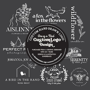 Custom Hand Drawn Logo, Logo Design, Logo Design Custom For Business, Logo Design, Business Logo Design, Logo, Photography Logo