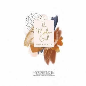 premade logo design, logo branding, retro vintage logo, modern boho logo, romantic logo, mid century chic logo, neutral logo, art deco logo