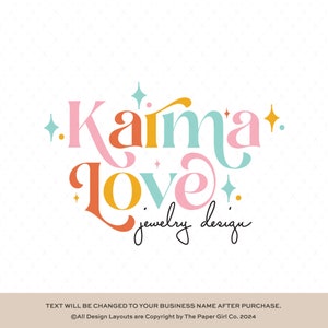 Retro Logo, Cosmic Logo, Star Logo, Boutique Logo, Boho Logo, Modern Logo, Typography Logo, Logo Stamp, Premade Logo, Branding Package