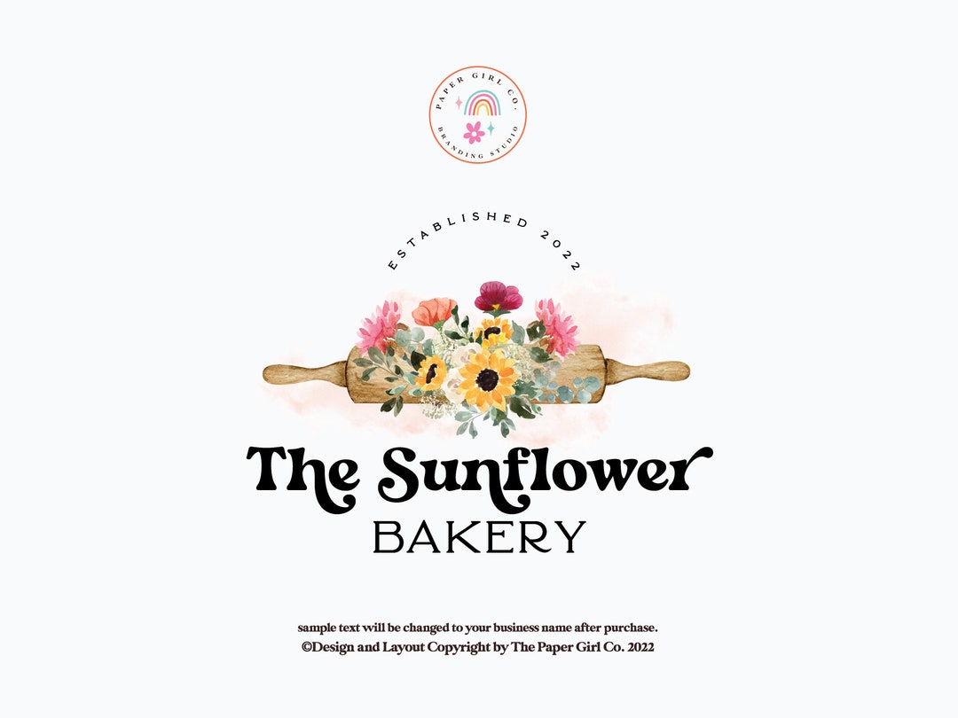 BAKERY LOGO Rolling Pin Logo Premade Logo Logo Design Etsy