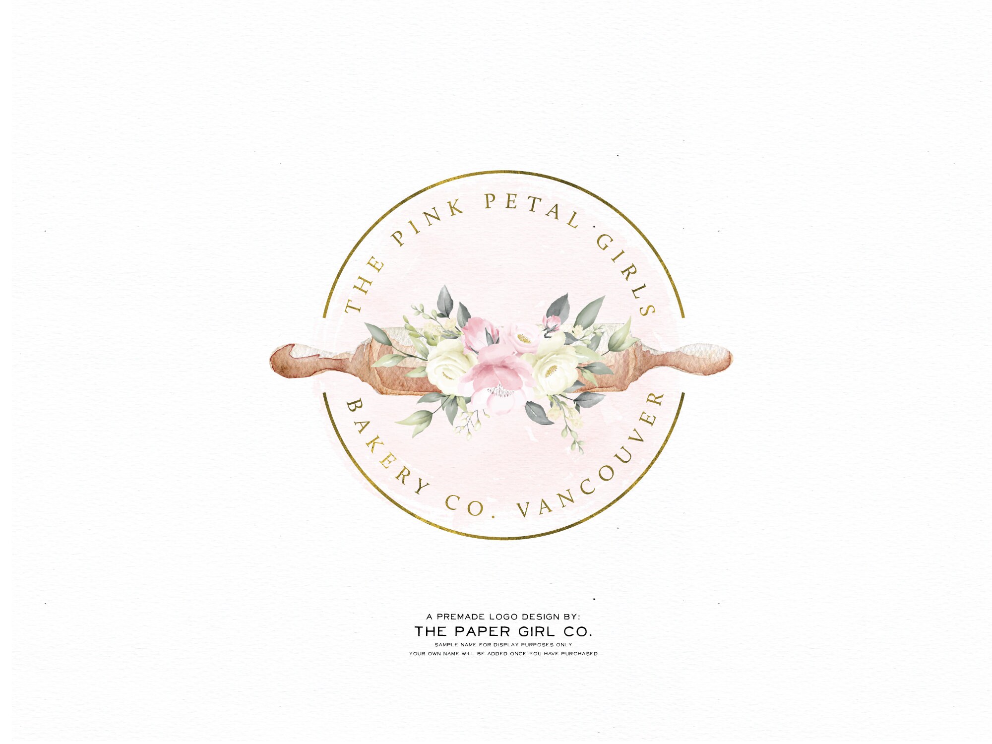 Premade Logo Design Logo Branding Bakery Logo Rolling Pin Etsy