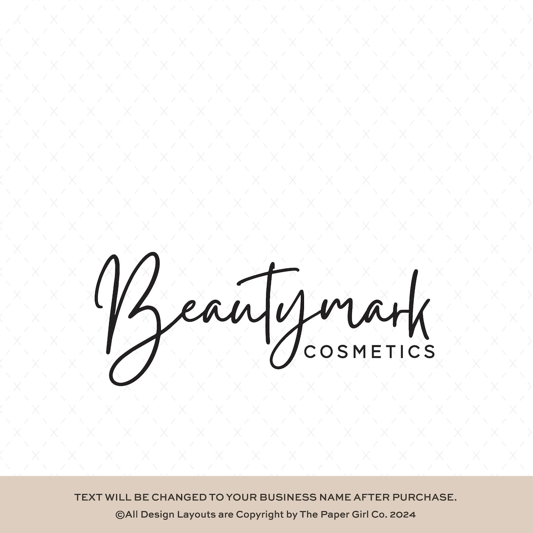 Elegant Premade Beauty Logo Design, Script Font Cosmetic Brand Logo 