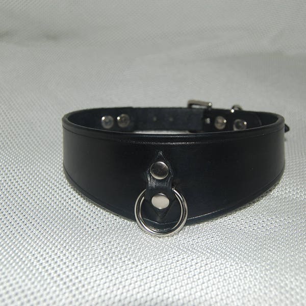 Leather choker ,bdsm collar, bondage collar,fetish collar. slave collar. o ring fitting. 100%real leather