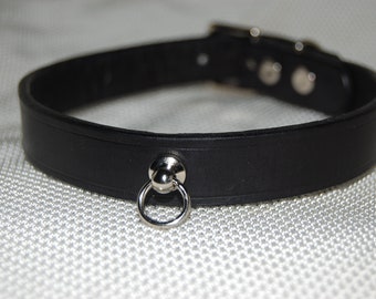 Handmade Leather Choker, Bondage Fetish Day Collar